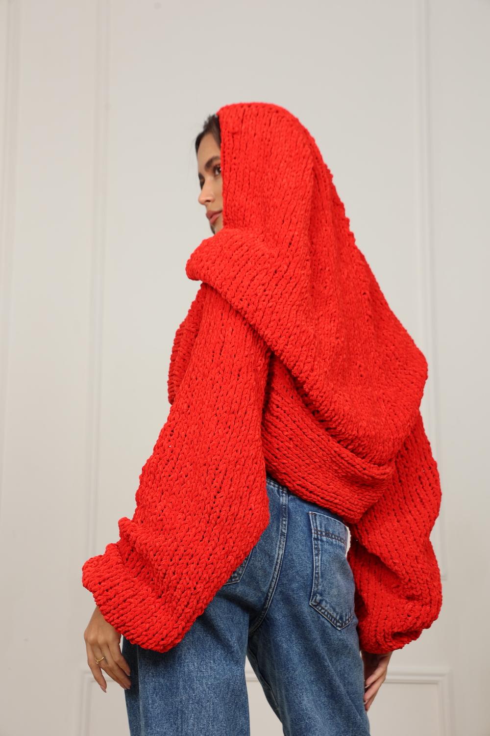 Fire Velvety knitted blouse